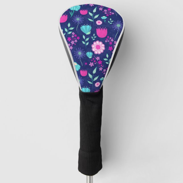 Cute floral pattern background golf head cover (Front)