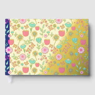 Cute floral pattern background guest book