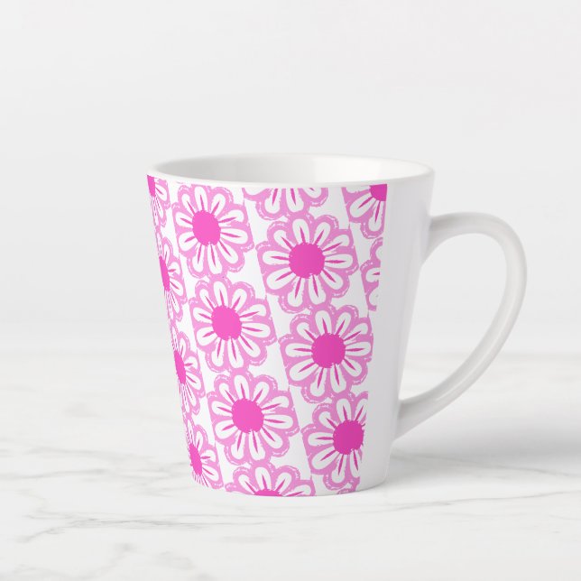 Cute floral pattern background latte mug (Right)