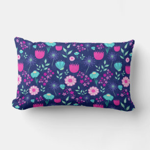 Cute floral pattern background lumbar cushion