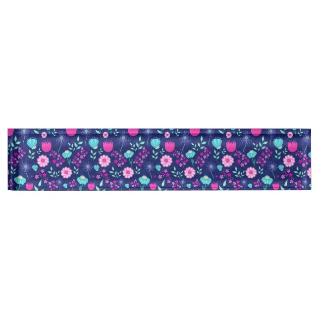 Cute floral pattern background nameplate (Front)