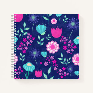 Cute floral pattern background notebook