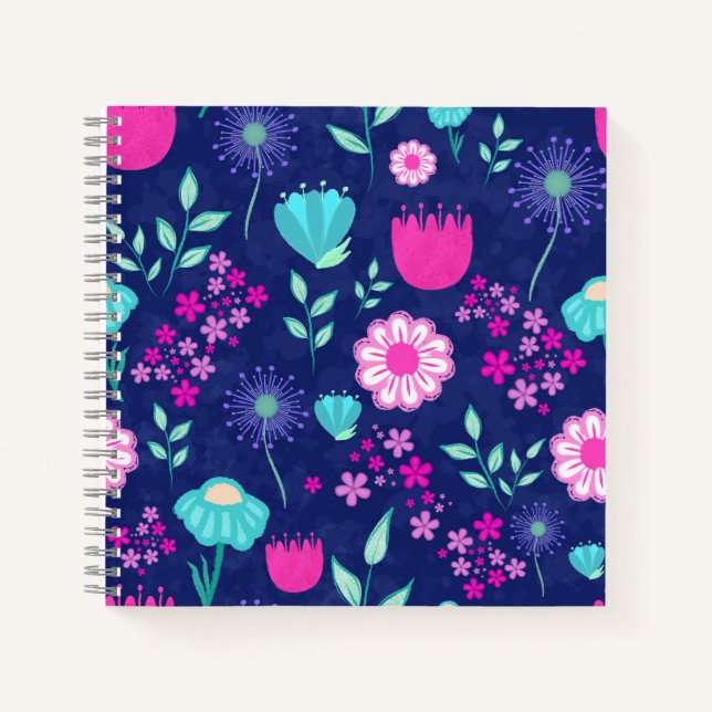 Cute floral pattern background notebook (Front)