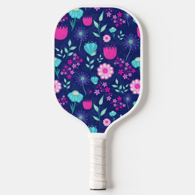 Cute floral pattern background pickleball paddle (Front)