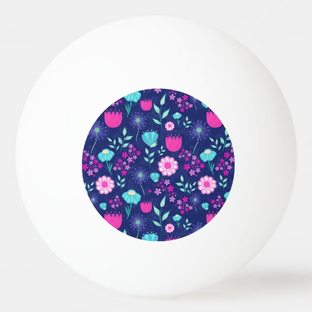 Cute floral pattern background ping pong ball (Front)
