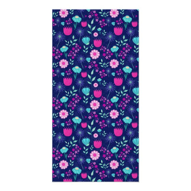 Cute floral pattern background poster (Front)