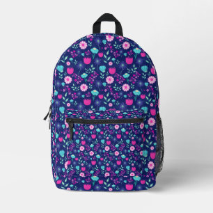 Cute floral pattern background printed backpack