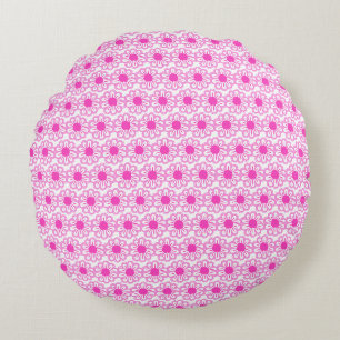 Cute floral pattern background round cushion