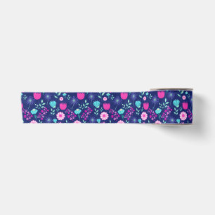 Cute floral pattern background satin ribbon