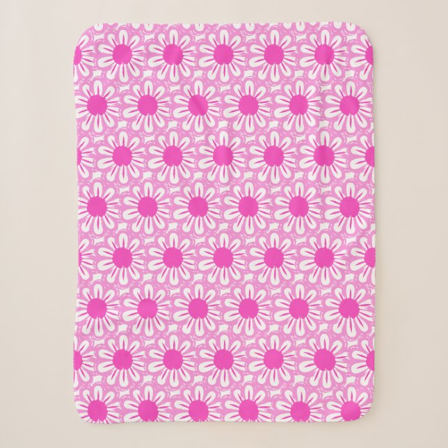 Cute floral pattern background sherpa blanket (Front)
