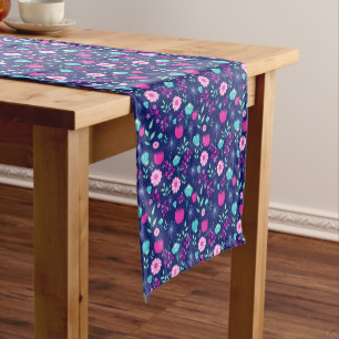 Cute floral pattern background short table runner