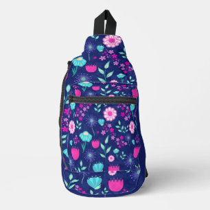 Cute floral pattern background sling bag