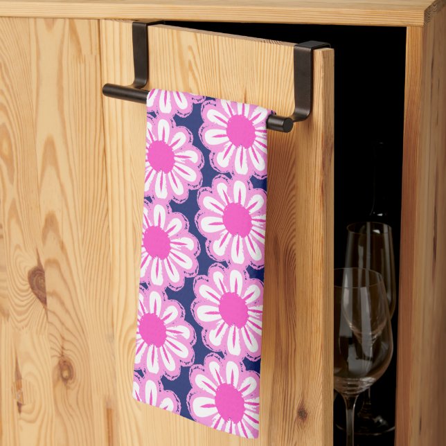 Cute floral pattern background tea towel (Thirds Fold)