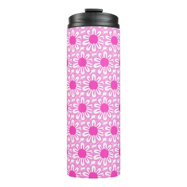 Cute floral pattern background thermal tumbler (Front)