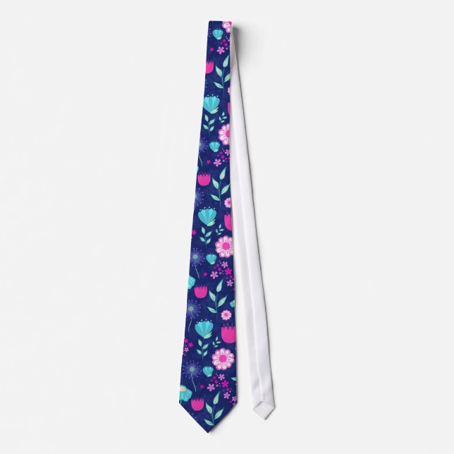 Cute floral pattern background tie (Front)