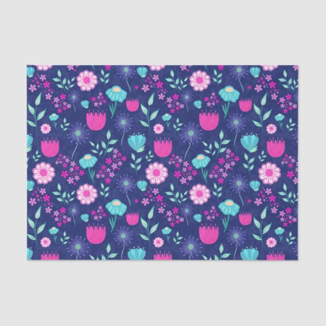 Cute floral pattern background tissue paper (Front)