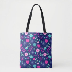 Cute floral pattern background tote bag