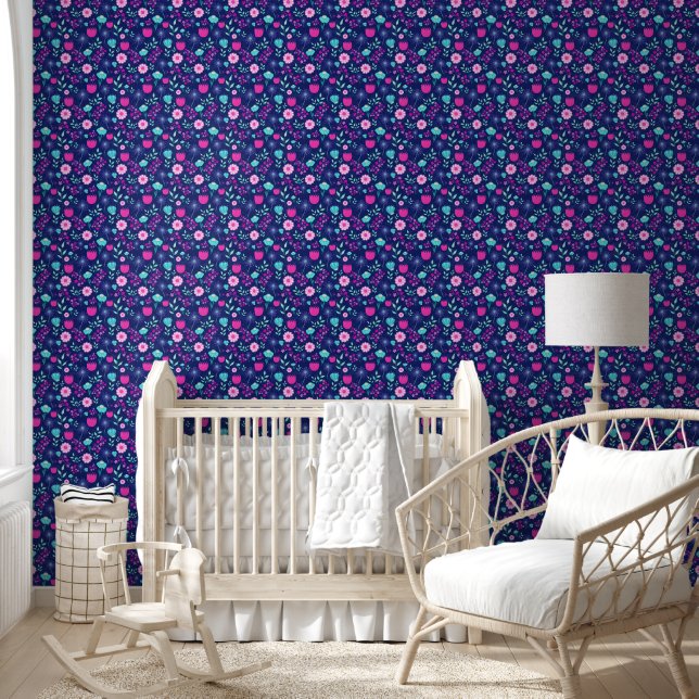 Cute floral pattern background wallpaper (Kids)