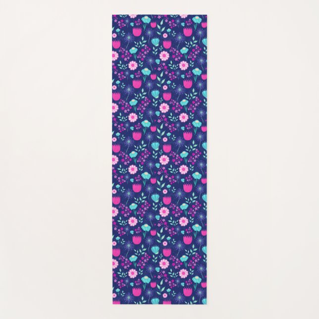 Cute floral pattern background yoga mat (Front)