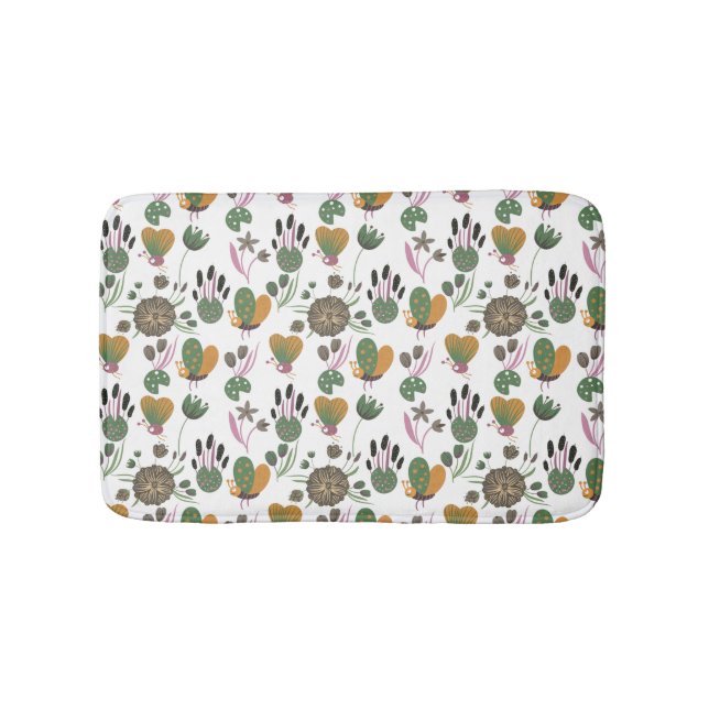 Cute Floral Pattern Bath Mat (Front)