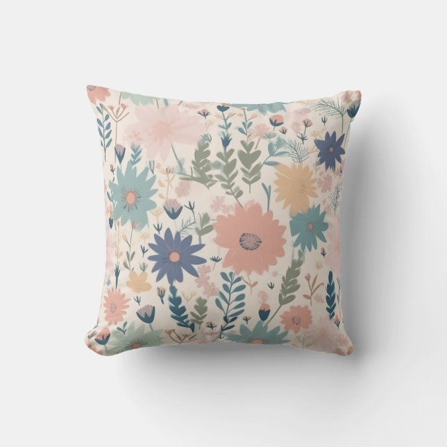 Cute Floral Pattern Cushion (Front)