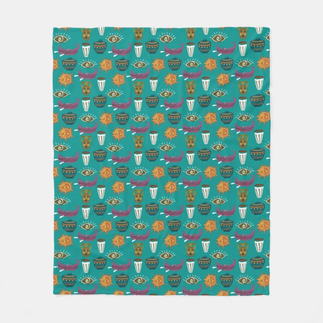 Cute Floral Pattern Fleece Blanket (Front)