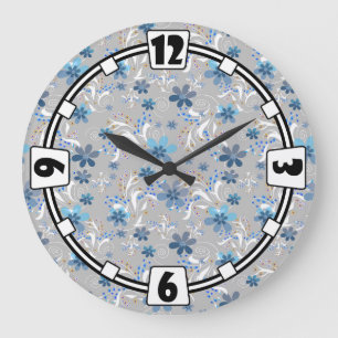 Cute floral pattern , flowers , floral pattern large clock