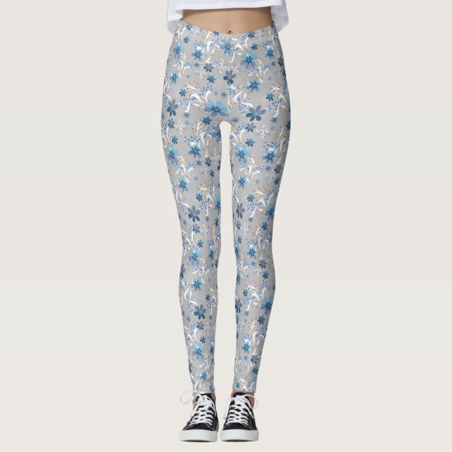 Cute floral pattern , flowers , floral pattern leggings (Front)