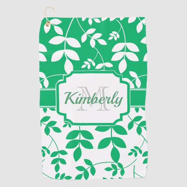 Cute Floral Pattern Golf Towel (Front)