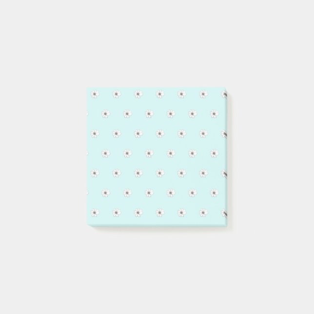 Cute floral Pattern light teal Post-it Notes (Front)