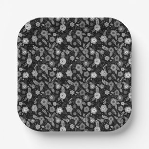 cute floral pattern paper plate