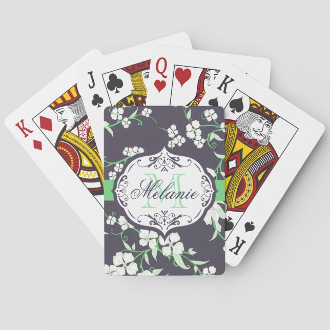 Cute Floral Pattern Playing Cards (Back)