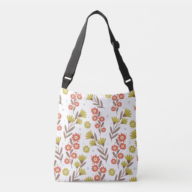 Cute floral pattern, seamless background. crossbody bag (Front)