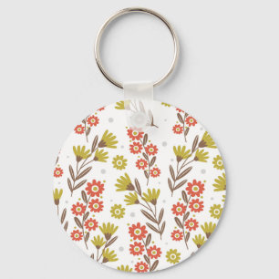 Cute floral pattern, seamless background. key ring