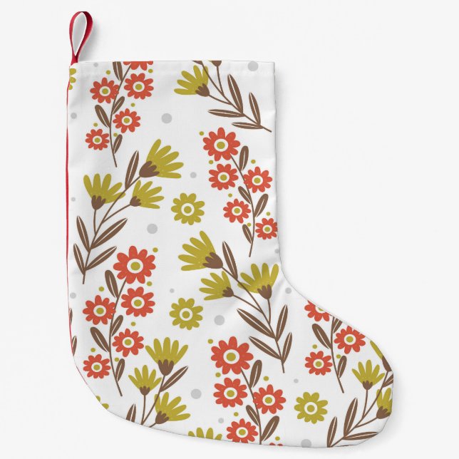 Cute floral pattern, seamless background. small christmas stocking (Front)