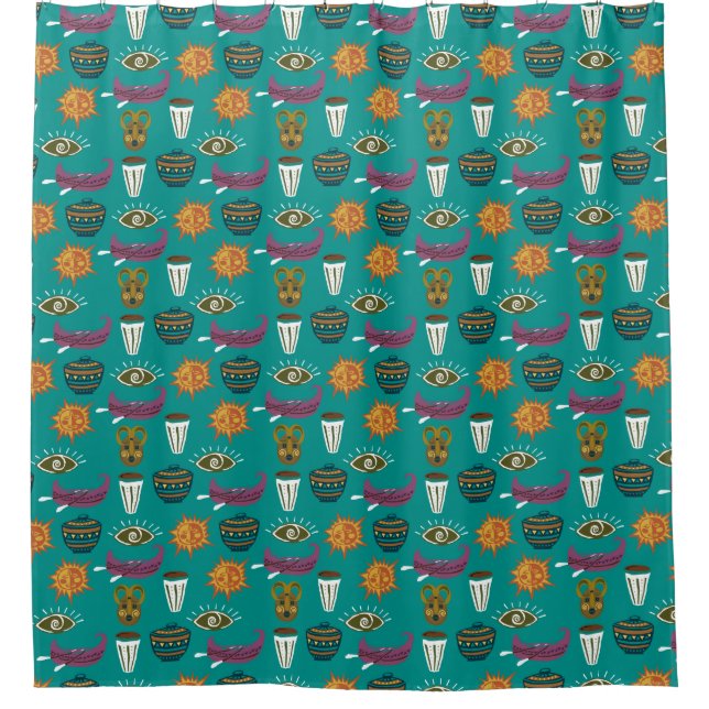 Cute Floral Pattern Shower Curtain (Front)