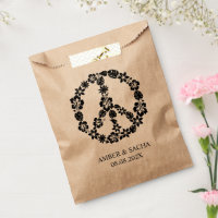Cute Floral Peace Sign Luau Party Favour Gift Bag