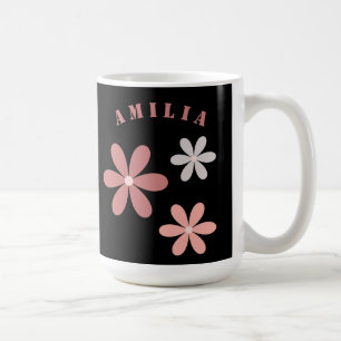Cute Floral Personalised Name Coffee Mug