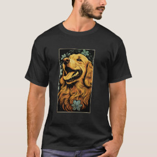 Cute Floral Pet Golden Retriever Labrador Dog Bree T-Shirt