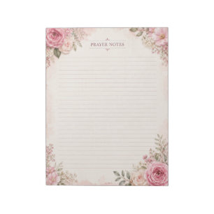 Cute Floral Prayer Notes Notepad