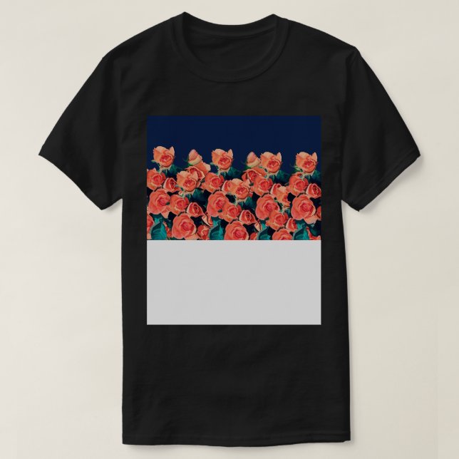 Cute Floral Red Roses Pattern T-Shirt (Design Front)