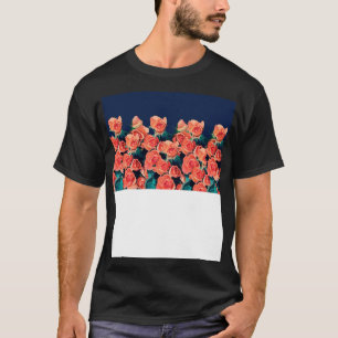 Cute Floral Red Roses Pattern T-Shirt