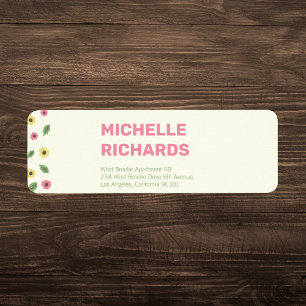 Cute Floral Return Address Label