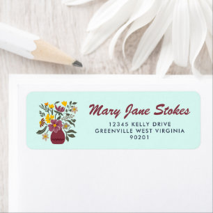 Cute Floral Return Address Label Personalised