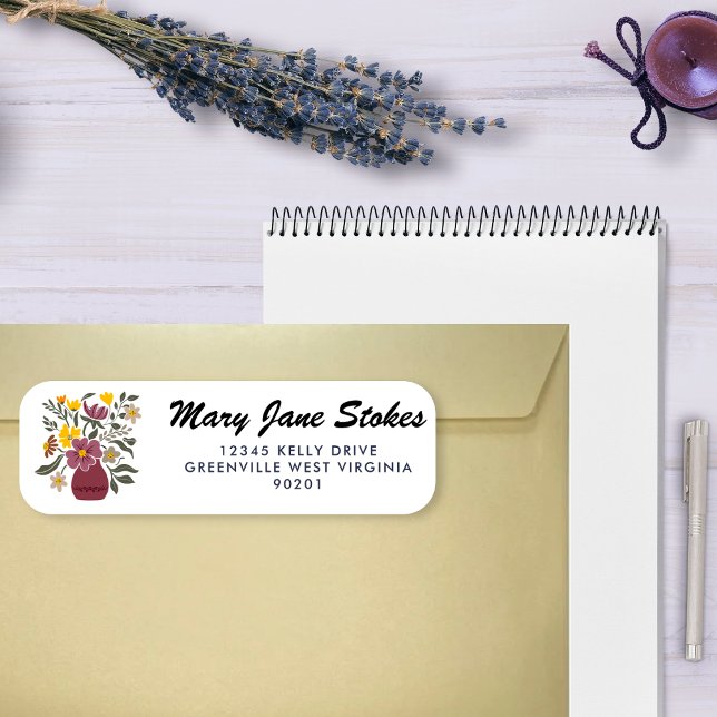 Cute Floral Return Address Label | Personalised  (Creator Uploaded)