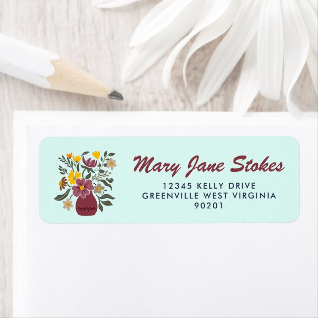 Cute Floral Return Address Label | Personalized  (Insitu)