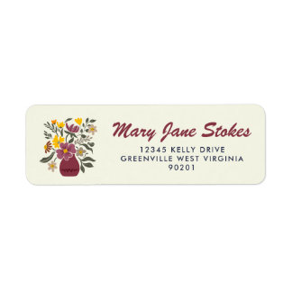 Cute Floral Return Address Label | Personalized