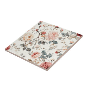 Cute Floral Rose Ceramic Tiles  For Bathroom Floor