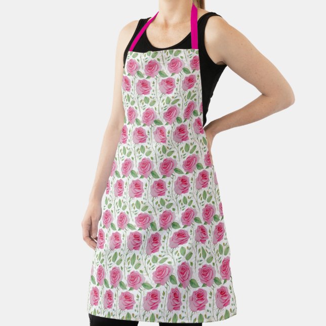 Cute,  floral/rose repeating pattern  apron (Insitu)
