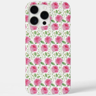 Cute, floral/rose repeating pattern iPhone 16 pro max case